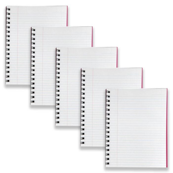 5pc Spirax 511 Hard Cover Notebook Writing Stationery Twin Wire 200-pages Pink