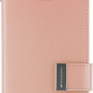 Goospery Rich Diary for Galaxy S22 - Rose Gold