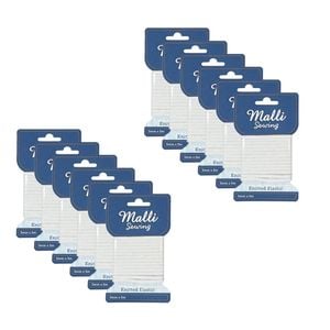 12pk Malli Sewing Soft Elastic Band Flexible Diy Sewing Cord 3mm X 5m Assorted