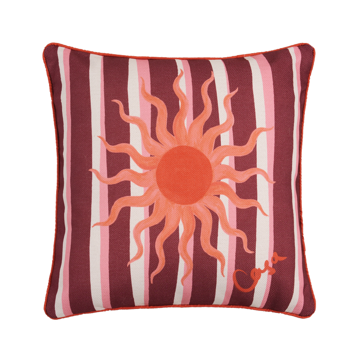 Mimosa 48cm x 48cm Mediterranean Sun Red Outdoor Cushion