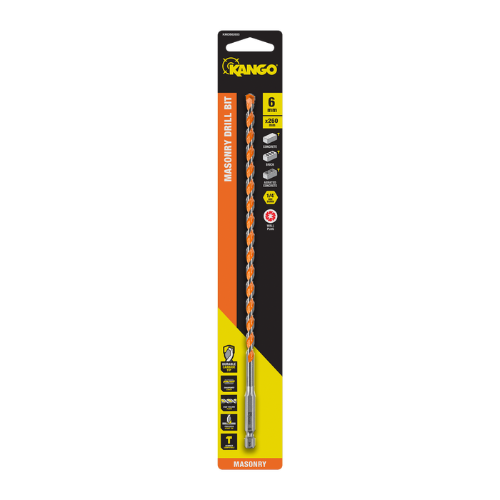 Kango 6mm x 260mm -1/4" Masonry Drill Bit