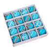 Catzon 16 Pcs Shiny Christmas Baubles Silk Wrapped with Rhinestone Sequins for Party Decor-Blue