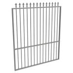 ProtectorAl 1201 - 1500 x 1800mm Palladium Silver Aluminium Garden Gate Spear Top With Mid Rail