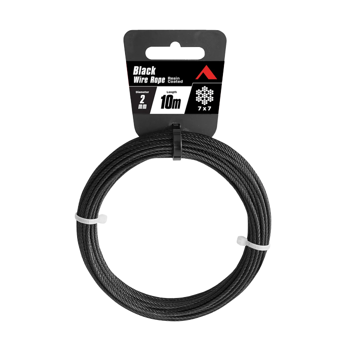 Pinnacle 2mm x 10m Black Resin Wire Rope