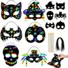 Lifebay Halloween Scratch Art Mask Set (72pcs)
