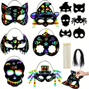 Lifebay Halloween Scratch Art Mask Set (72pcs)