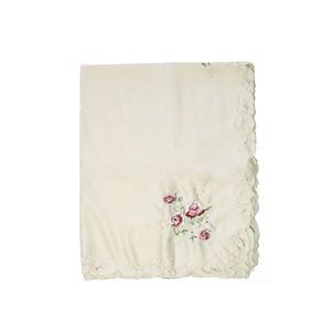 Savannah Flowers Cream Embroidered Cutout Rectangular Tablecloth 152 x 228 cm