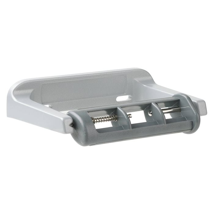 Metlam Australia Enamel Grey Single Restricted Feed Toilet Roll Holder