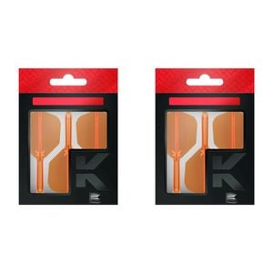 6pc Target K-Flex No 6 Dart Flight & Shaft Short 19mm - Neon Orange