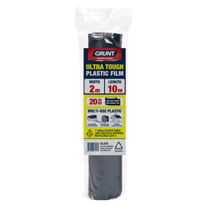 GRUNT 2 x 10m Black 140um Multi Use Plastic Film