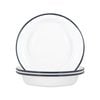 Argon Tableware White Enamel Deep Bowls - Steel Outdoor Camping Dinnerware Tableware - 22.5cm - Navy - Pack of 6