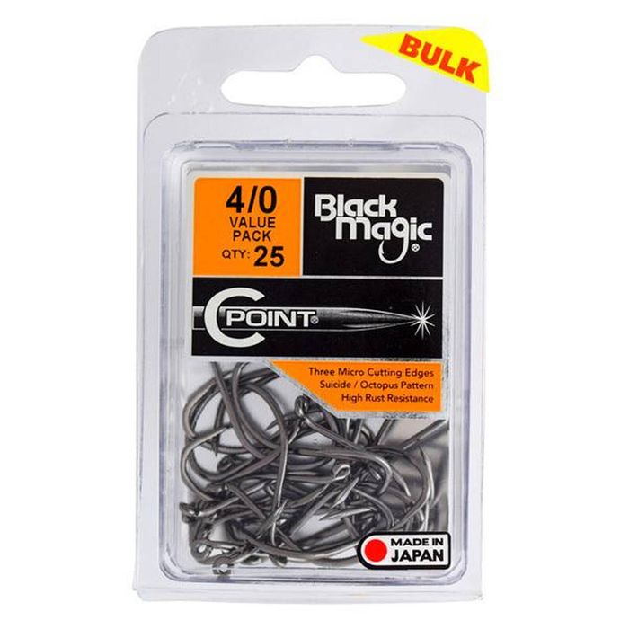 Black Magic C Point Fishing Hook Value Pack Bulk 4/0