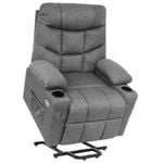 Advwin Electric Lift Recliner Massage Chair Lounge Heat Sofa USB Port Armchair Grey