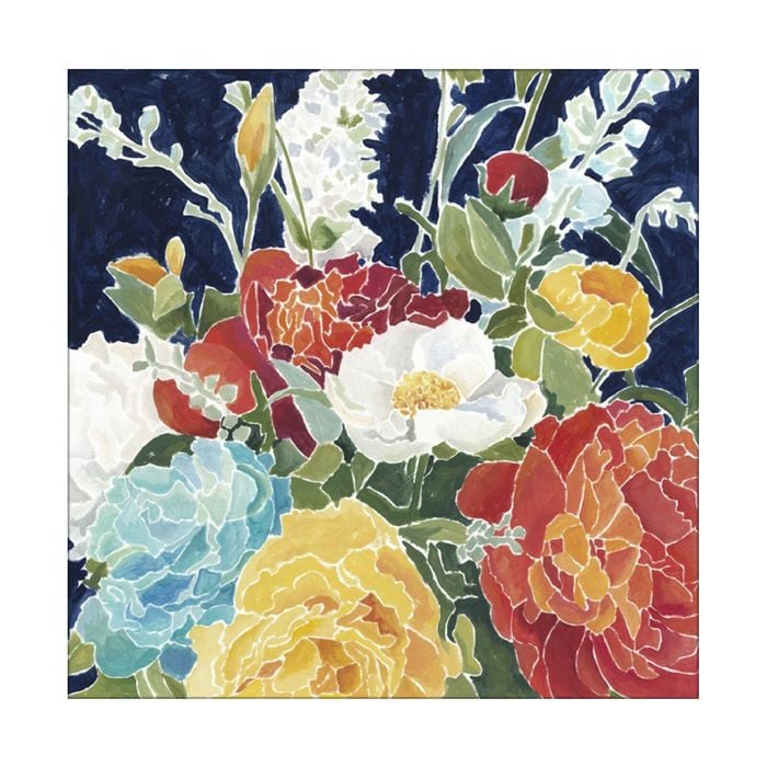 Artey | Midnight Florals I - Stretched Canvas - Stretched Canvas - 140 x 140cm