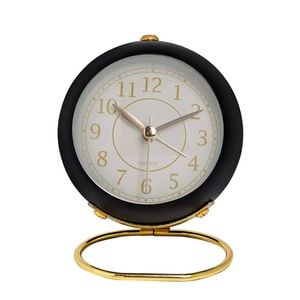 Catzon Retro Alarm Clocks Silent Non-ticking With Light-black