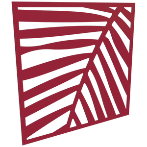 ProtectorAl 300-1200 x 300-1200mm Dark Red / Gloss White Palm Unframed Composite Deco Panel