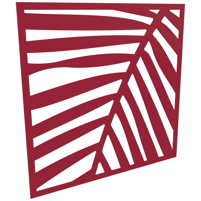 ProtectorAl 300-1200 x 300-1200mm Dark Red / Gloss White Palm Unframed Composite Deco Panel
