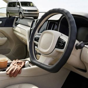 Australian Goose Steering Wheel Cover for VolksWagen Caravelle 2016 - Current D-shape Black