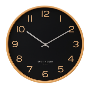 One Six Eight London Wallace Black53cm Silent Wall Clock