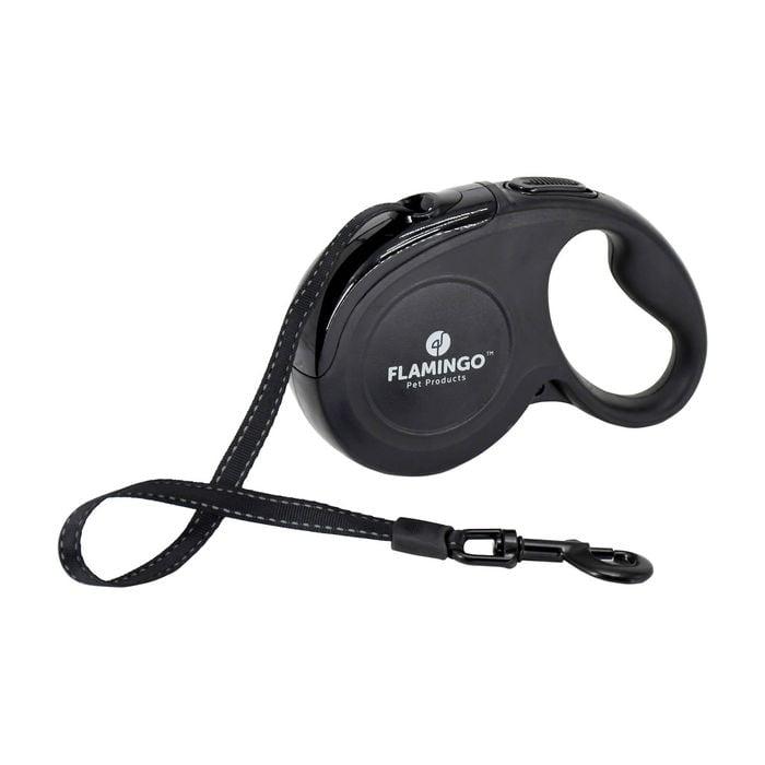Flamingo 5M Retractable Dog Leash with Reflective Belt - Small