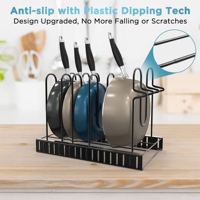 Adjustable Pot Pan Rack for Kitchen Counter Tier Organizer