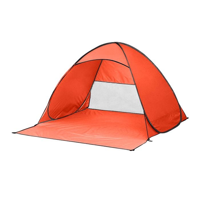 Mountview 2 Person Pop Up Camping Tent Beach Shelter in Orange Colour Bunnings Australia