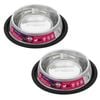 2PK Paws & Claws 400ml Stainless Steel Pet Bowl Black
