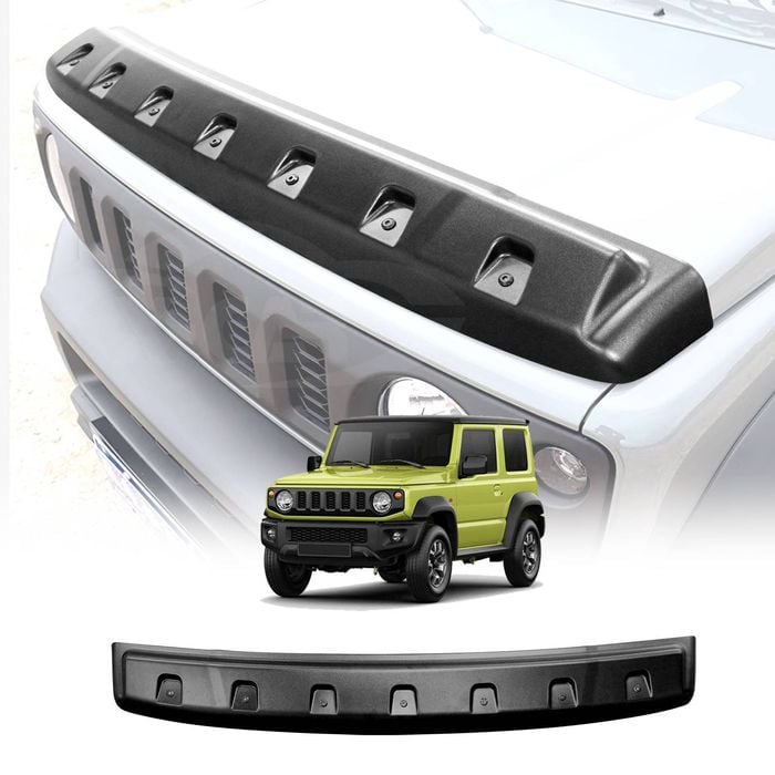 Bonnet Protector for Suzuki Jimny 3-Door 2018-Onwards Hood Guard Trim Matt Black Rivet Style