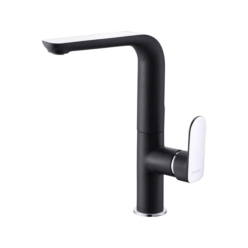 Matte Black and Chrome Rumba Side Lever Sink Mixer