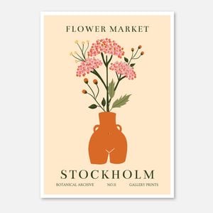Galrie Scandinavian Botanical Art Print Stockholm Flower Market Decor, Poster Only, A0 84 x 119cm (33 X 47inch)
