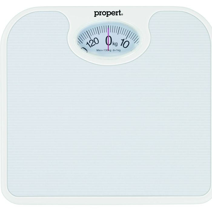Propert 130kg Mechanical Bathroom Scales Weight Checker Kilo Stone - White - White | Dial/Mechanical | Mechanical Scales