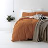 Park Avenue European Double Cotton Quilt Cover w/ Pillowcase VNT Washed Auburn