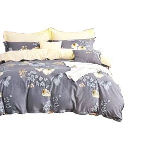 Bloomington Harlo Grey 100% Cotton Reversible Quilt Cover Set King