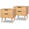 ALFORDSON 2x Bedside Table Beige