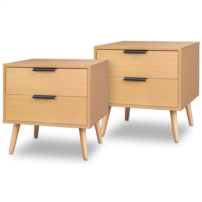 ALFORDSON 2x Bedside Table Beige