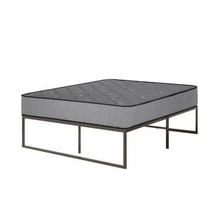 Advwin Single Size Bed Frame Metal and Single Mattress 25cm Grey