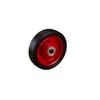 Easyroll 125mm Black Rubber Tyre With Red Metal Centre