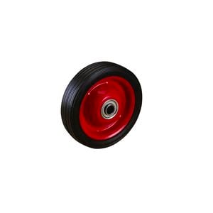 Easyroll 125mm Black Rubber Tyre With Red Metal Centre