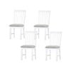 Laelia Dining Chair Set of 4 Solid Acacia Timber Wood Coastal Furniture - White