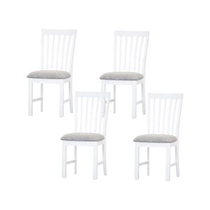 Laelia Dining Chair Set of 4 Solid Acacia Timber Wood Coastal Furniture - White
