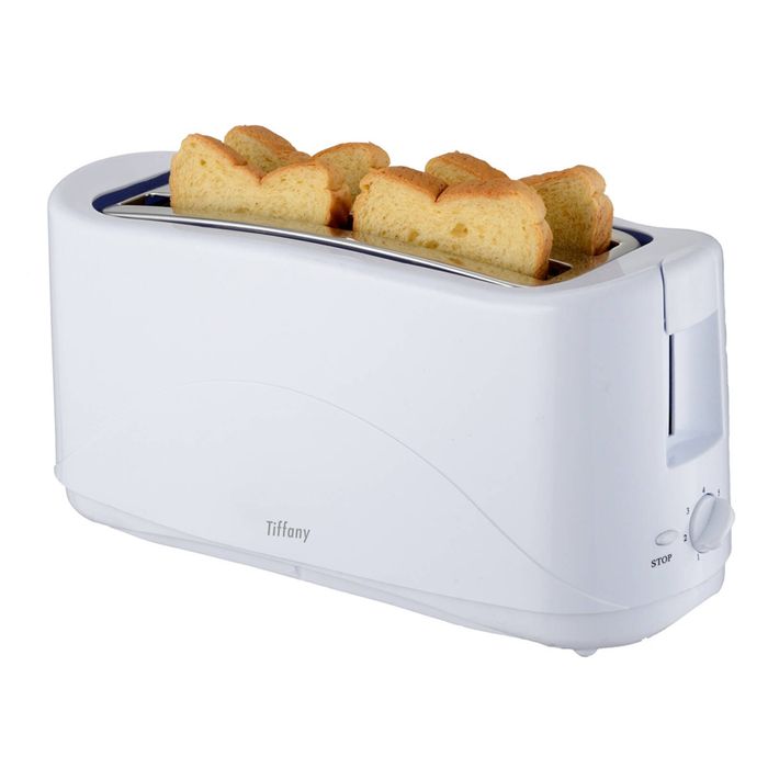 Tiffany Touch Electric 1300W 4 Slice/Slot Toaster - White