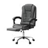 Oikiture Massage Office Chair PU with Footrest Grey