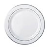 12x 6pc Partyware Heavy Duty Dinner Plates Set W/ Silver Lining 260mm White