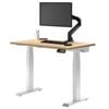 Desky Dual Mini Sit to Stand Sublime Teak Desk 800x500mm White Frame
