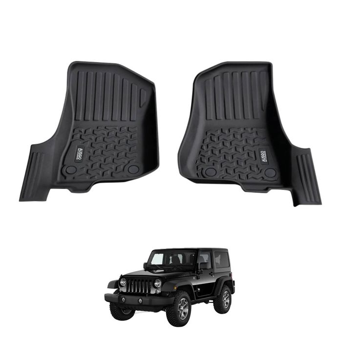 AUSGO Car Floor Mats for Jeep Wrangler JL Series 2-Door 2018-Onwards All-Weather Floor Liners