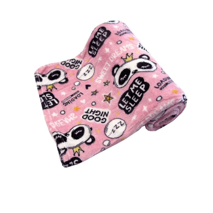 190GSM Girls Cute Soft Coral Fleece Throw 127 x 152cm Good Night