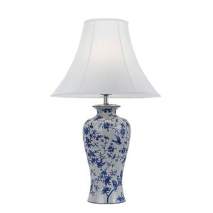 Telbix Hulong Modern Table Desk Lamp Light Fabric Ceramic Blue White