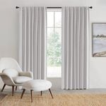 Sherwood Home 100% Blockout Concealed Tab Top Curtain Pair Grey 135x223cm