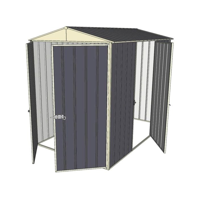 Build-a-Shed 1.5 x 2.3 x 2.3m Single Hinged Side Door Gable Shed - Grey