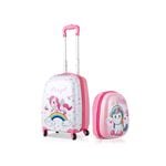 Costway 2PC Kids 16" Luggage + 13" Backpack Set Hard Shell